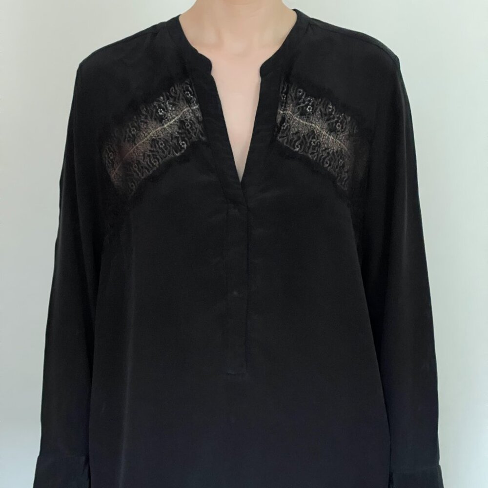 Sandro Black Silk Blouse